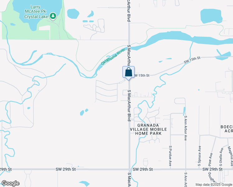 map of restaurants, bars, coffee shops, grocery stores, and more near 2001 South Macarthur Boulevard in Oklahoma City