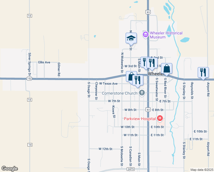 map of restaurants, bars, coffee shops, grocery stores, and more near 400-498 West 6th Street in Wheeler
