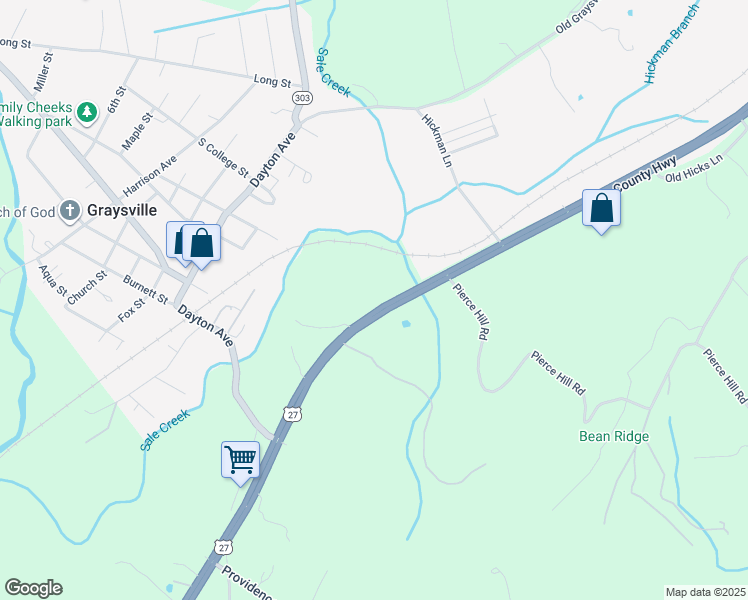 map of restaurants, bars, coffee shops, grocery stores, and more near 1121 Rhea County Highway in Dayton