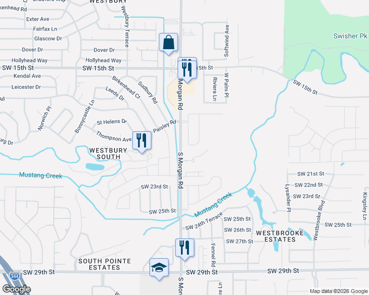 map of restaurants, bars, coffee shops, grocery stores, and more near 9733 Southwest 21st Street in Oklahoma City
