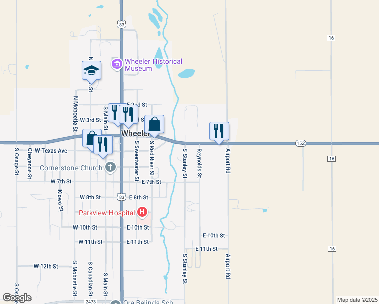 map of restaurants, bars, coffee shops, grocery stores, and more near 500-598 Reynolds Street in Wheeler