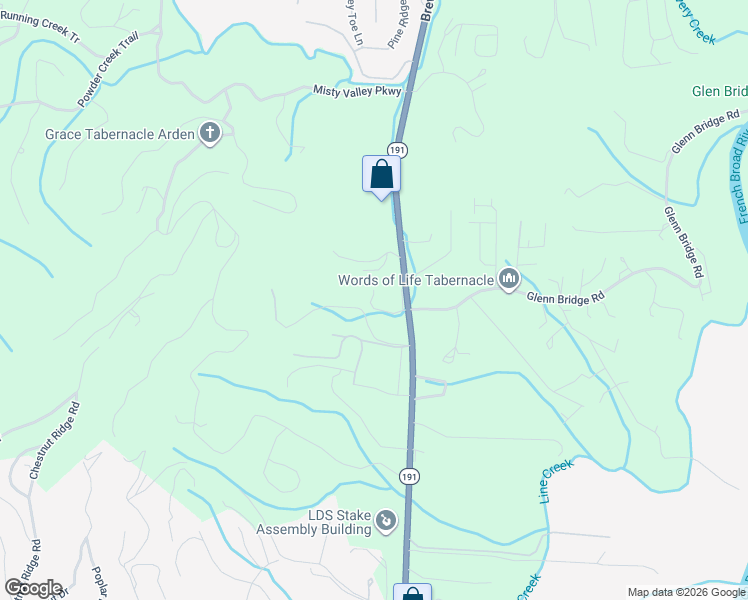map of restaurants, bars, coffee shops, grocery stores, and more near 2157 Brevard Road in Arden