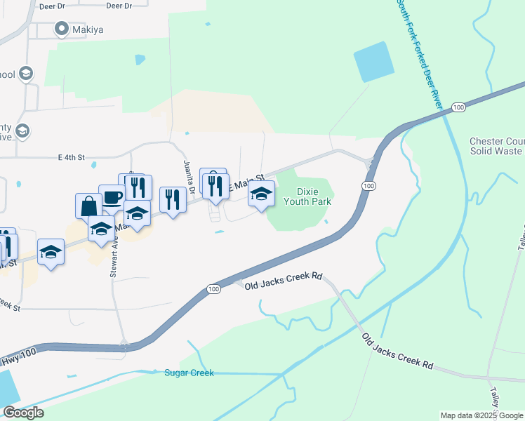 map of restaurants, bars, coffee shops, grocery stores, and more near 930 East Main Street in Henderson