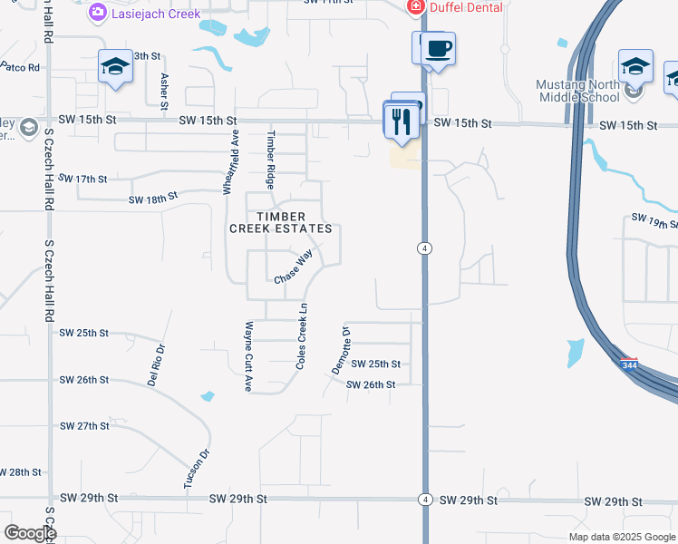 map of restaurants, bars, coffee shops, grocery stores, and more near 2256 Timber Crossing in Yukon