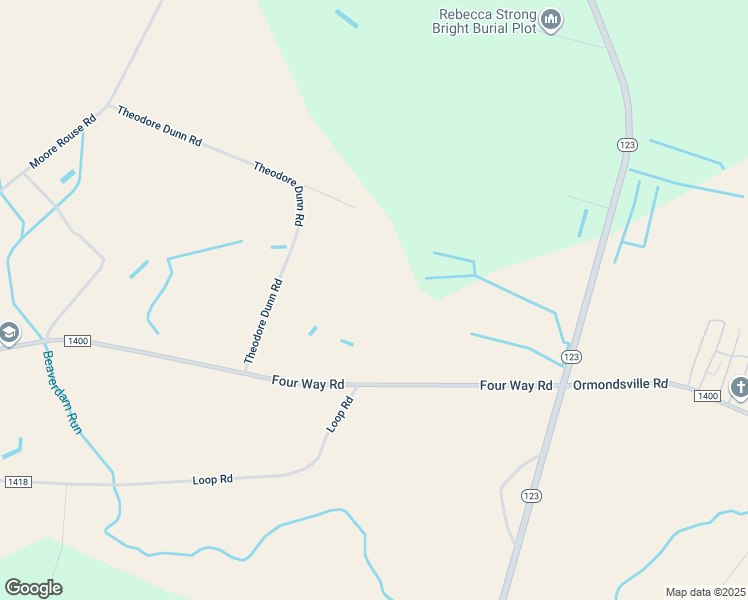 map of restaurants, bars, coffee shops, grocery stores, and more near 4735 Four Way Road in Hookerton
