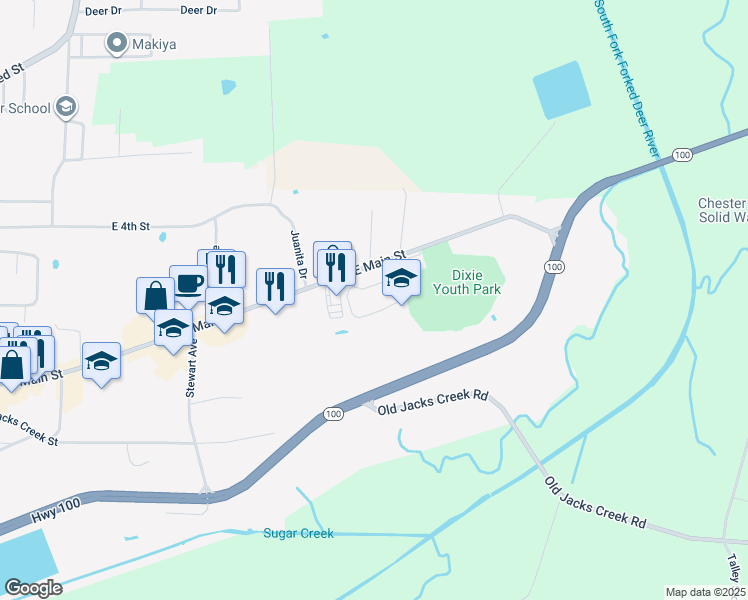 map of restaurants, bars, coffee shops, grocery stores, and more near 708 East Main Street in Henderson