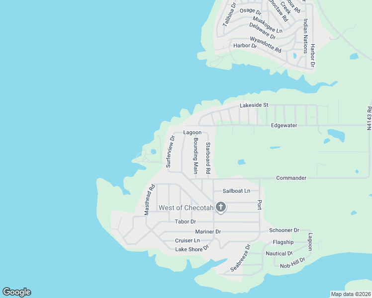 map of restaurants, bars, coffee shops, grocery stores, and more near 108441 Commodore Drive in Checotah