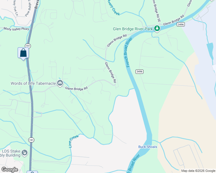 map of restaurants, bars, coffee shops, grocery stores, and more near 762 Glenn Bridge Road in Arden