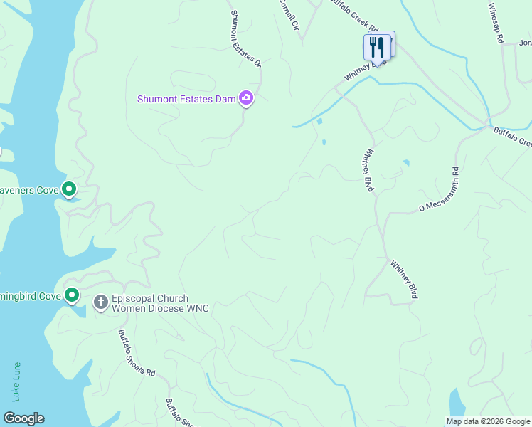 map of restaurants, bars, coffee shops, grocery stores, and more near 352 Kincaid Drive in Lake Lure