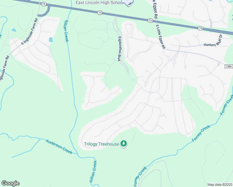 map of restaurants, bars, coffee shops, grocery stores, and more near 496 Granite Lake Court in Stanley