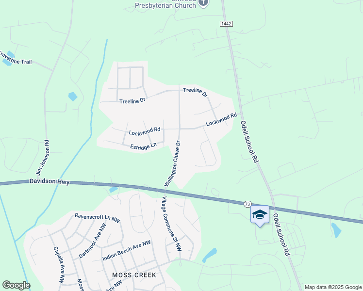 map of restaurants, bars, coffee shops, grocery stores, and more near 2400 Wellington Chase Drive in Concord