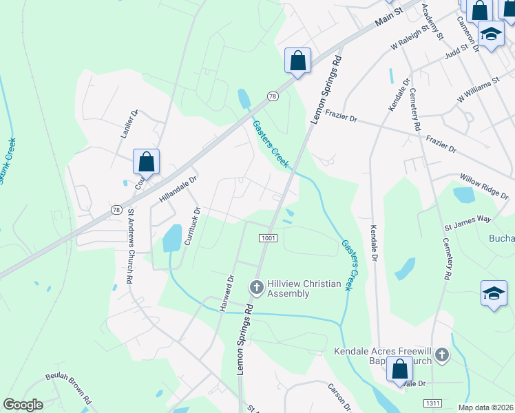 map of restaurants, bars, coffee shops, grocery stores, and more near 221 Fig Court in Sanford