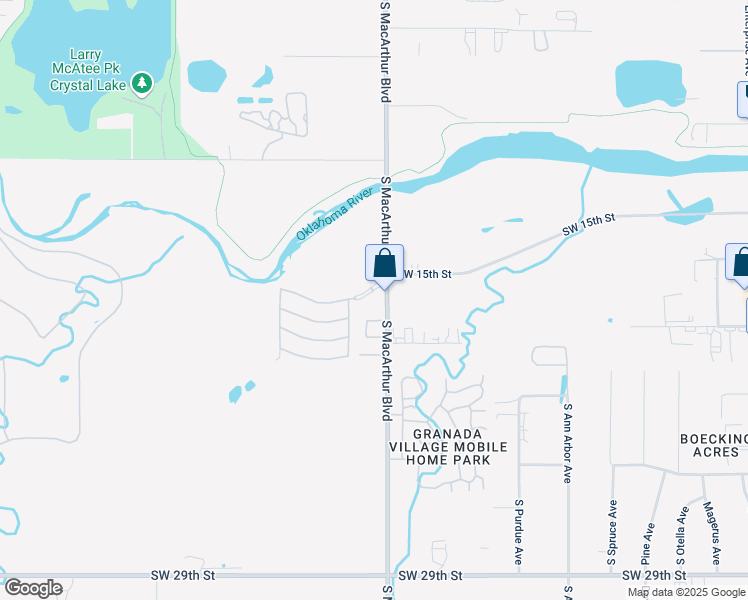 map of restaurants, bars, coffee shops, grocery stores, and more near 2017 South Macarthur Boulevard in Oklahoma City
