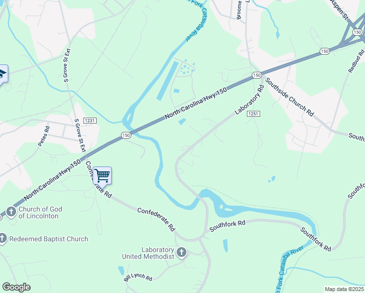 map of restaurants, bars, coffee shops, grocery stores, and more near 2578 Laboratory Road in Lincolnton