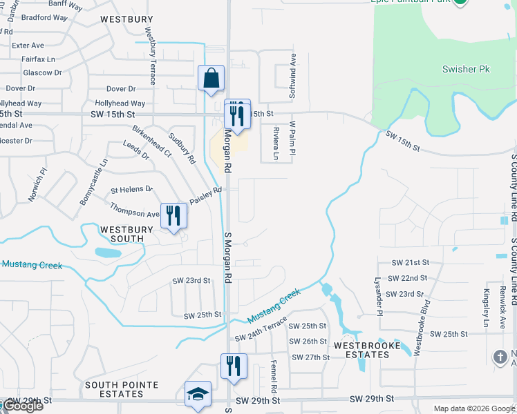 map of restaurants, bars, coffee shops, grocery stores, and more near 2000 Breakers Lane in Oklahoma City