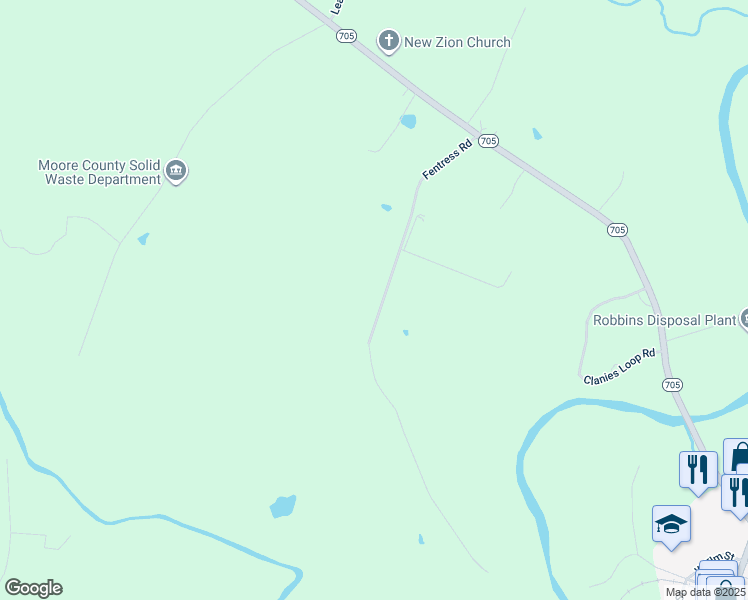 map of restaurants, bars, coffee shops, grocery stores, and more near 372 Fentress Road in Robbins