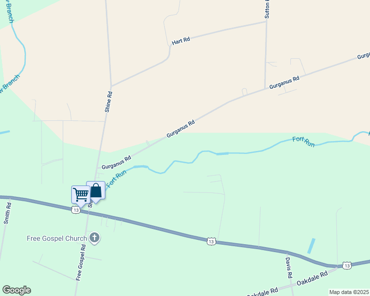 map of restaurants, bars, coffee shops, grocery stores, and more near 2629 Gurganus Road in Snow Hill