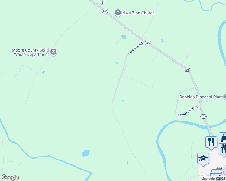 map of restaurants, bars, coffee shops, grocery stores, and more near 372 Fentress Road in Robbins