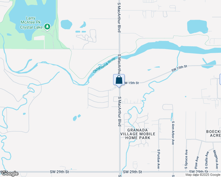 map of restaurants, bars, coffee shops, grocery stores, and more near 2017 South Macarthur Boulevard in Oklahoma City
