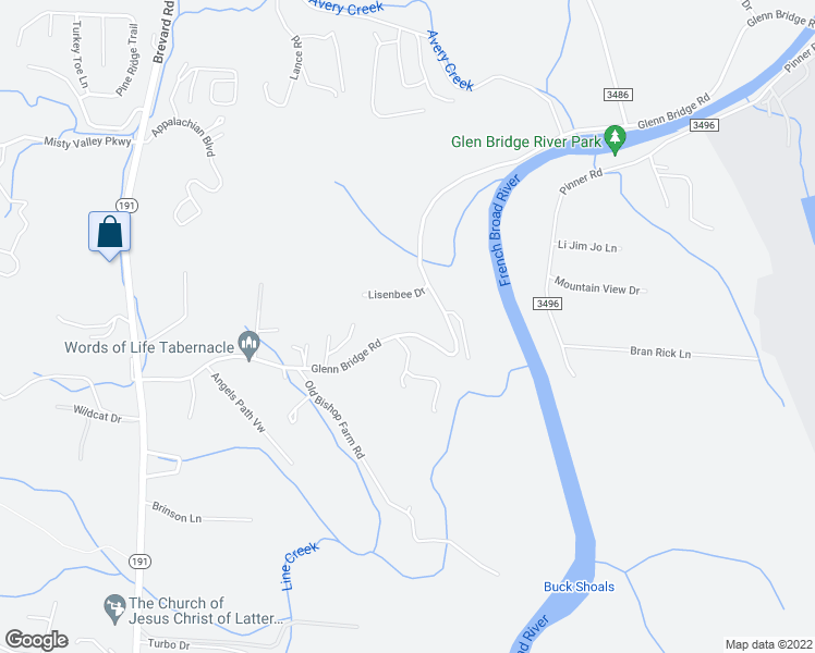 map of restaurants, bars, coffee shops, grocery stores, and more near 762 Glenn Bridge Road in Arden