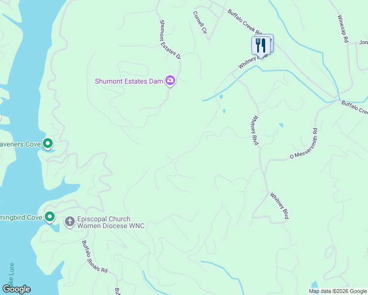 map of restaurants, bars, coffee shops, grocery stores, and more near 352 Kincaid Drive in Lake Lure