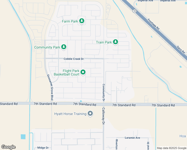 map of restaurants, bars, coffee shops, grocery stores, and more near 9415 Flower Tree Lane in Bakersfield