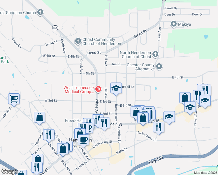 map of restaurants, bars, coffee shops, grocery stores, and more near 429 Barham Avenue in Henderson