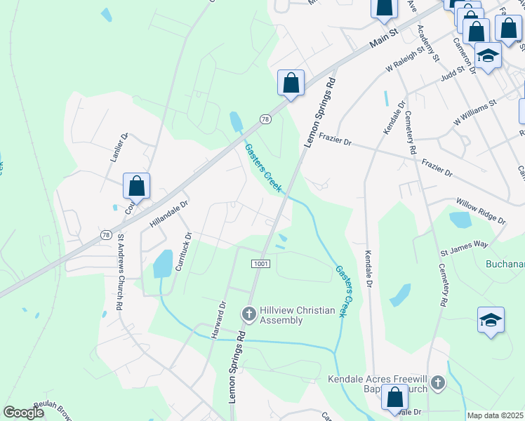 map of restaurants, bars, coffee shops, grocery stores, and more near 346 Troy Drive in Sanford
