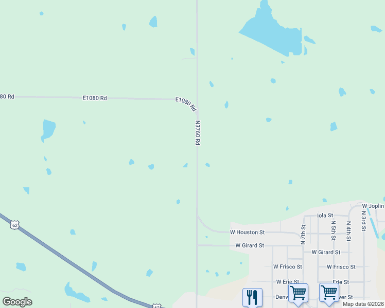 map of restaurants, bars, coffee shops, grocery stores, and more near 1405 North 14th Street in Okemah