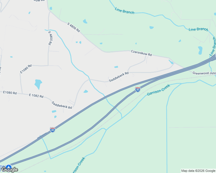 map of restaurants, bars, coffee shops, grocery stores, and more near 481075 East 1082 Road in Muldrow