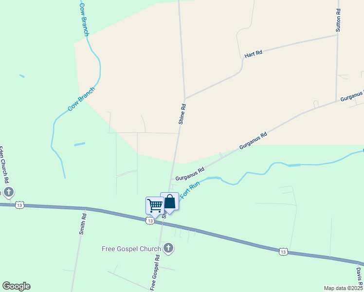 map of restaurants, bars, coffee shops, grocery stores, and more near 400 Shine Road in Snow Hill