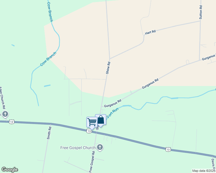 map of restaurants, bars, coffee shops, grocery stores, and more near 400 Shine Road in Snow Hill