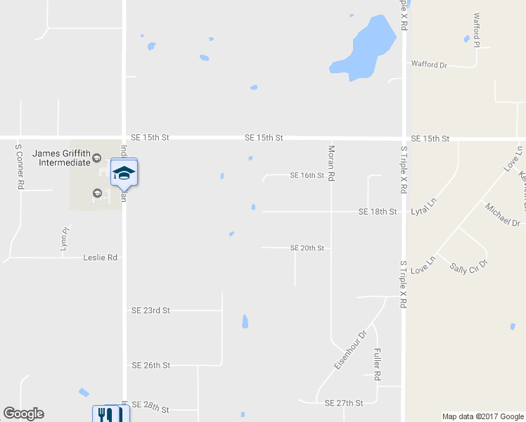 map of restaurants, bars, coffee shops, grocery stores, and more near 12615 Southeast 18th Street in Choctaw