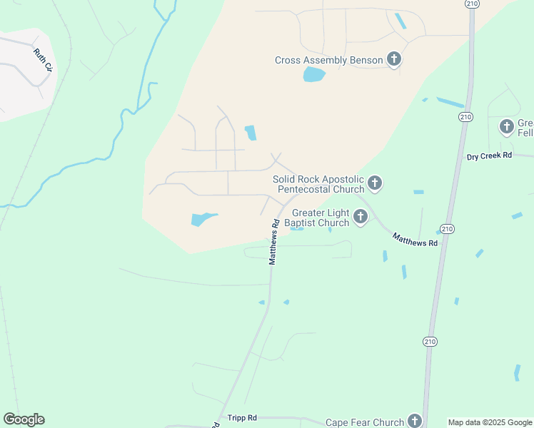 map of restaurants, bars, coffee shops, grocery stores, and more near 35 Nolan Court in Lillington