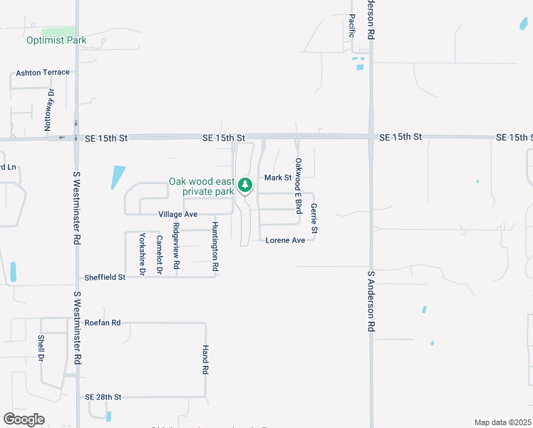 map of restaurants, bars, coffee shops, grocery stores, and more near 11607 Elmhurst Drive in Midwest City