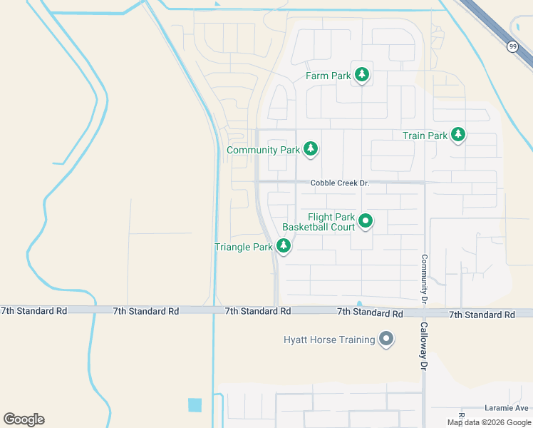 map of restaurants, bars, coffee shops, grocery stores, and more near 3715 Evergreen Village Lane in Shafter