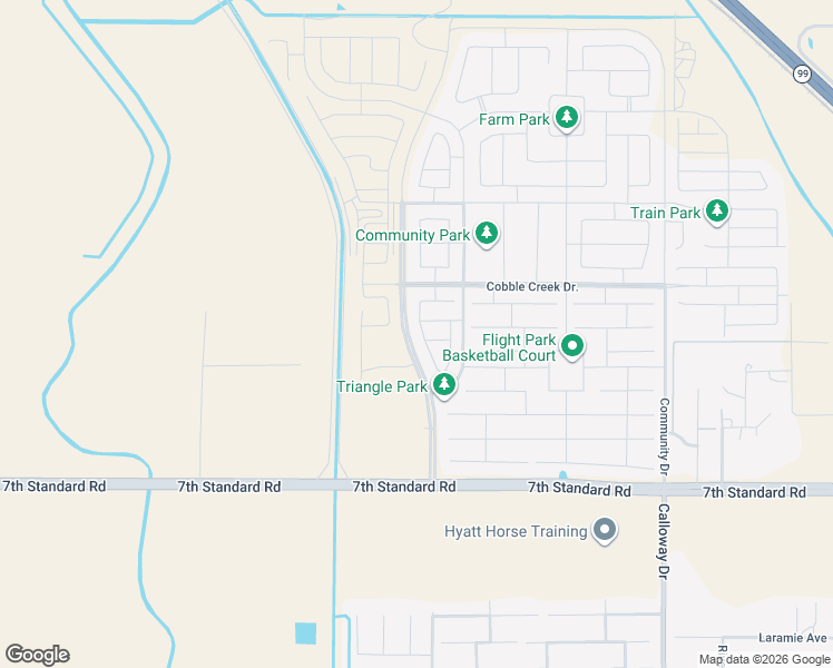 map of restaurants, bars, coffee shops, grocery stores, and more near 3715 Evergreen Village Lane in Shafter