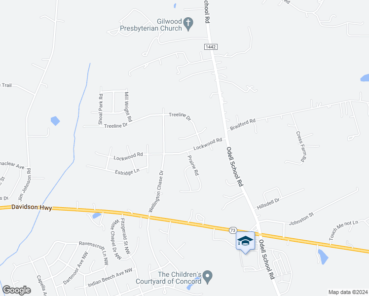 map of restaurants, bars, coffee shops, grocery stores, and more near 9300 Lockwood Road in Concord