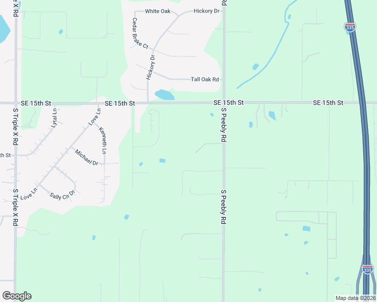 map of restaurants, bars, coffee shops, grocery stores, and more near 1901 South Peebly Road in Choctaw