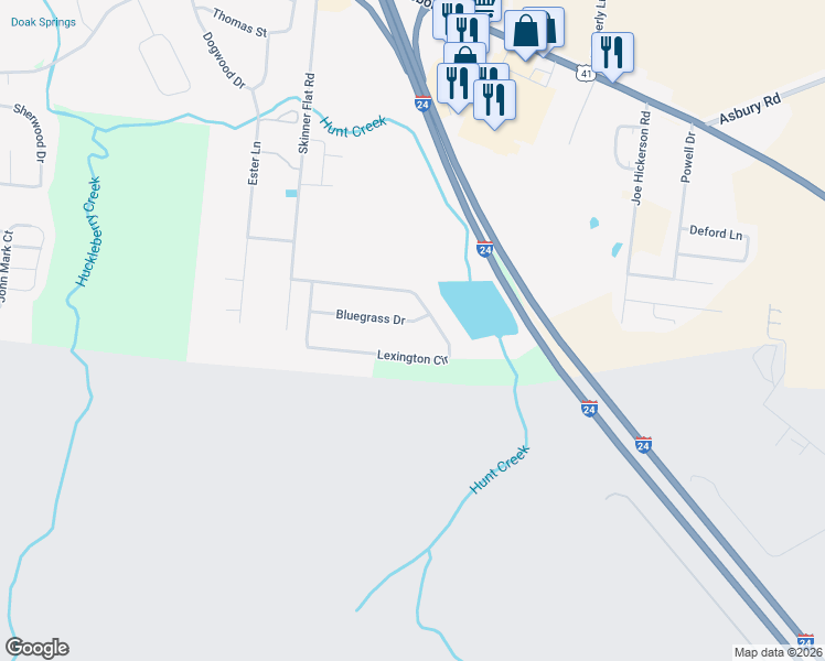 map of restaurants, bars, coffee shops, grocery stores, and more near 228 Bluegrass Drive in Manchester