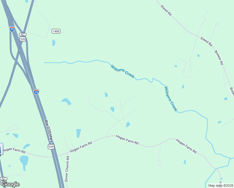 map of restaurants, bars, coffee shops, grocery stores, and more near 455 Hogan Farm Road in Seagrove