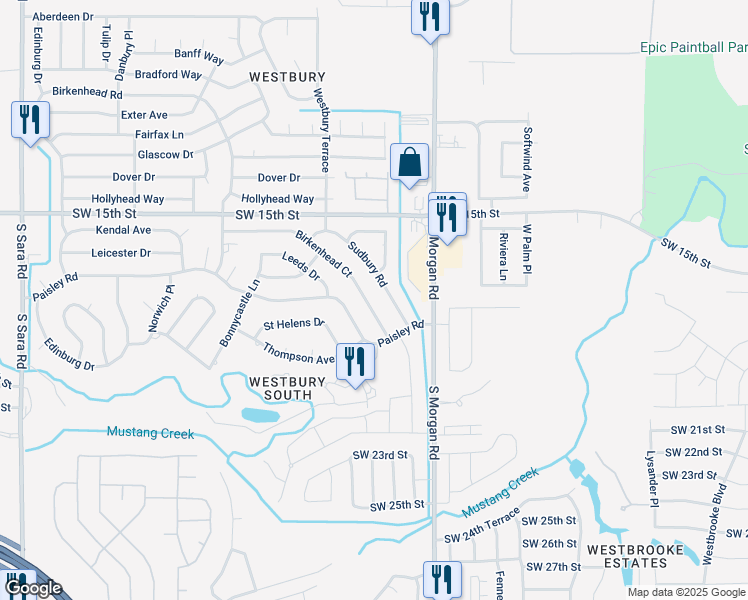 map of restaurants, bars, coffee shops, grocery stores, and more near 9925 Birkenhead Ct in Yukon