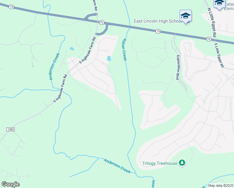 map of restaurants, bars, coffee shops, grocery stores, and more near 1137 Thoroughbred Drive in Iron Station