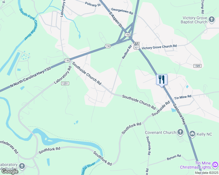 map of restaurants, bars, coffee shops, grocery stores, and more near 1554 Redbud Road in Lincolnton