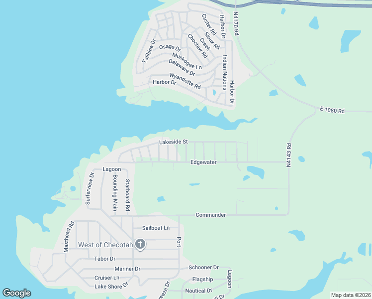 map of restaurants, bars, coffee shops, grocery stores, and more near 108238 Gar Place in Checotah