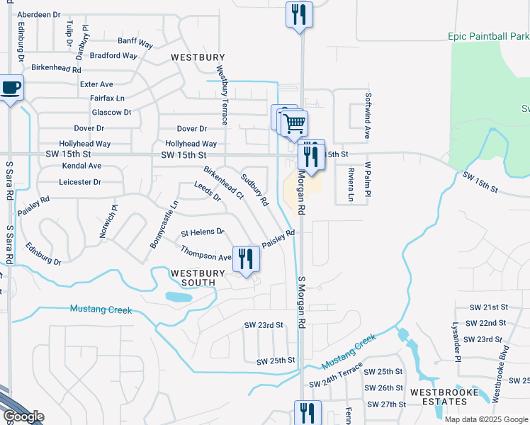 map of restaurants, bars, coffee shops, grocery stores, and more near 9925 Birkenhead Court in Yukon