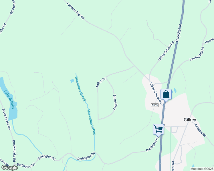 map of restaurants, bars, coffee shops, grocery stores, and more near 112 Brians Way in Rutherfordton