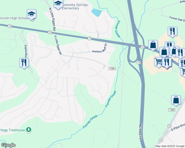 map of restaurants, bars, coffee shops, grocery stores, and more near 7159 Oxford Hunt Drive in Stanley