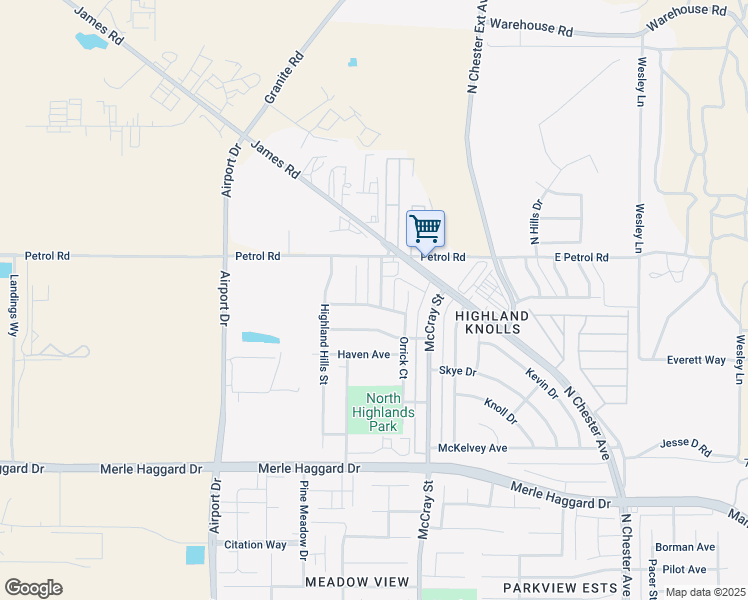 map of restaurants, bars, coffee shops, grocery stores, and more near 1013 Mc Ginley Avenue in Bakersfield