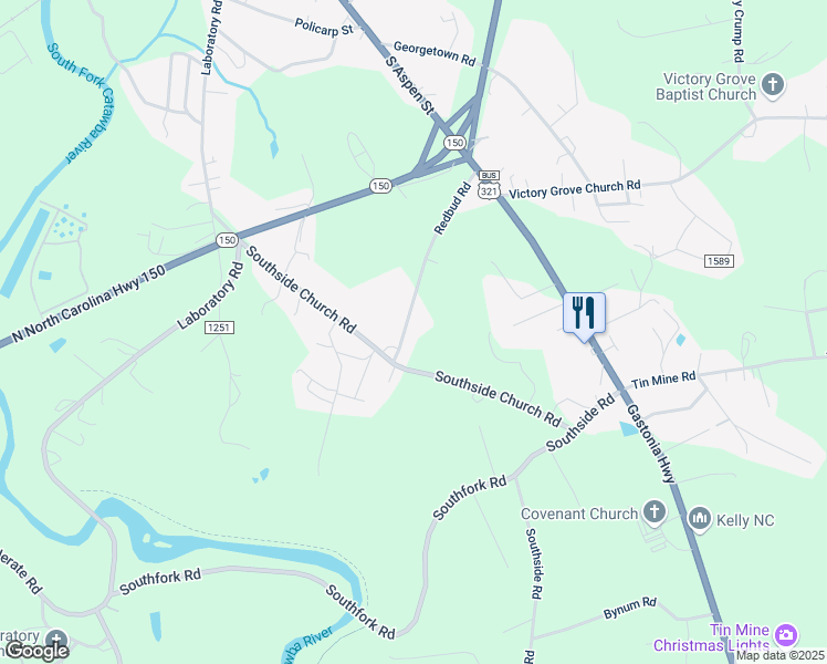 map of restaurants, bars, coffee shops, grocery stores, and more near 1554 Redbud Road in Lincolnton